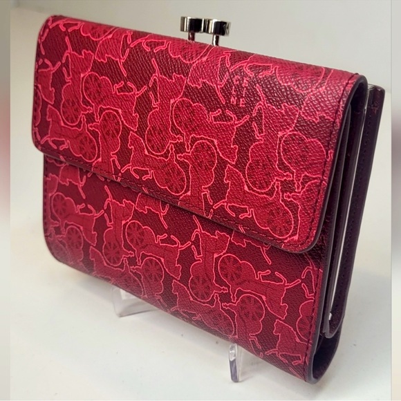 💯 Authentic Celine Rare Pink Leather Kislock Wallet - Picture 1 of 10